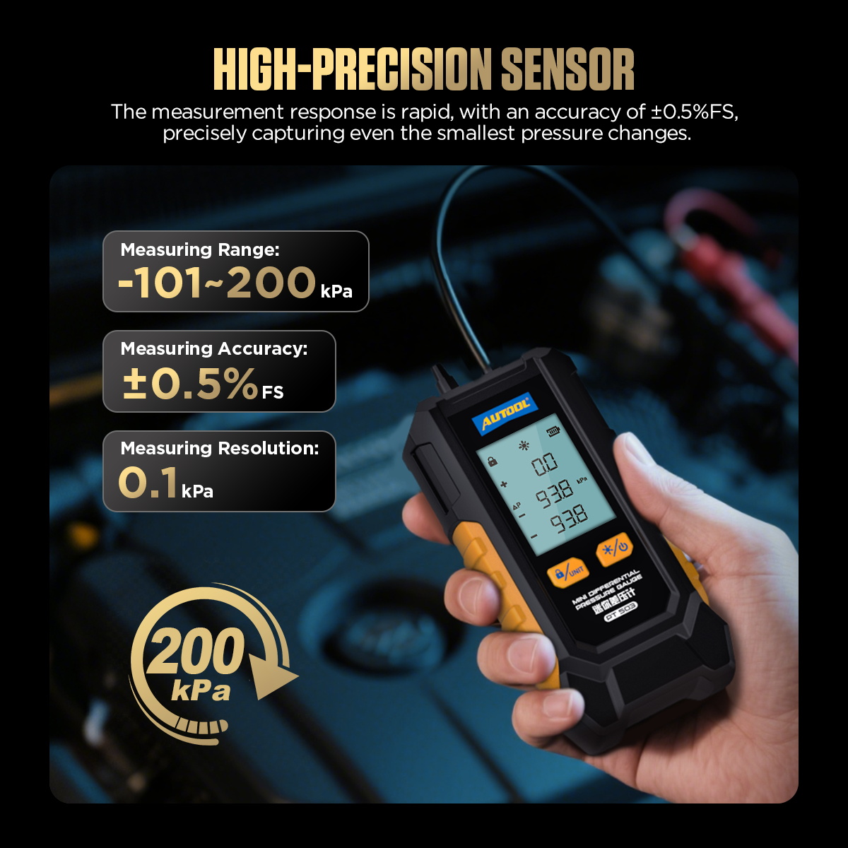 AUTOOL New Product Release | PT503 Mini Differential Pressure Gauge – image 3