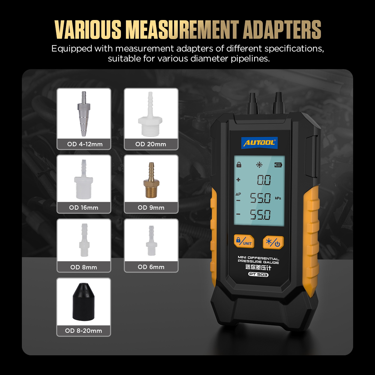 AUTOOL New Product Release | PT503 Mini Differential Pressure Gauge – image 9