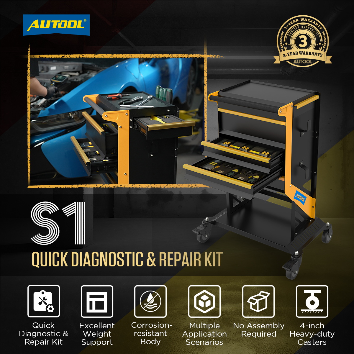 AUTOOL New Product Release | S1/S2/S3 Automotive Service Cart Kit – image 1