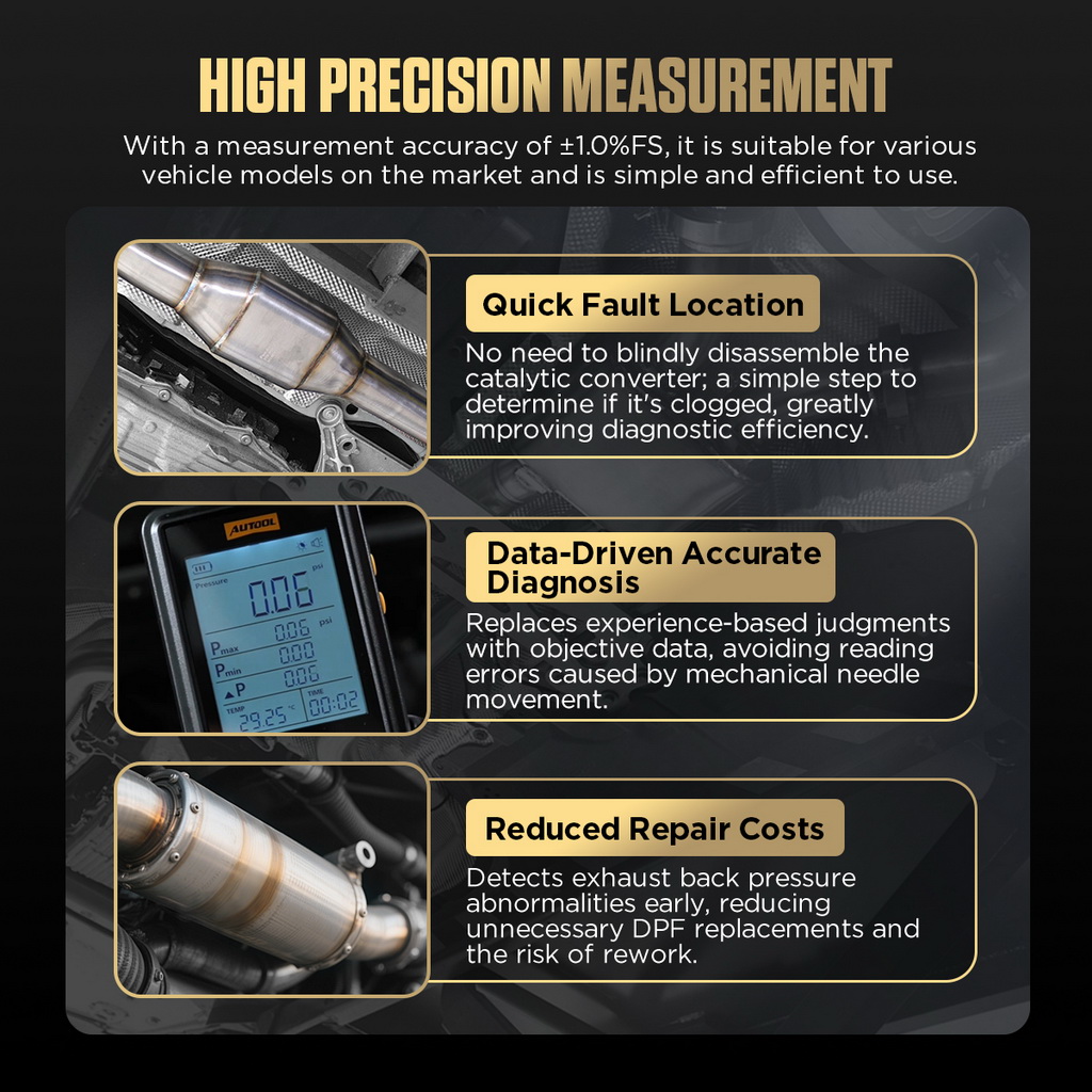 AUTOOL New Product Release | PT670 Digital Exhaust Back Pressure Gauge – image 2