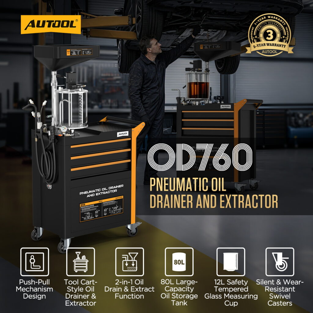 AUTOOL New Product Release | OD760 Pneumatic Oil Drainer & Extractor – image 1