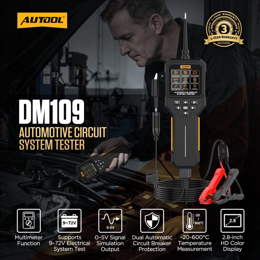 AUTOOL New Product Release | DM109 Automotive Circuit System Tester – image 1