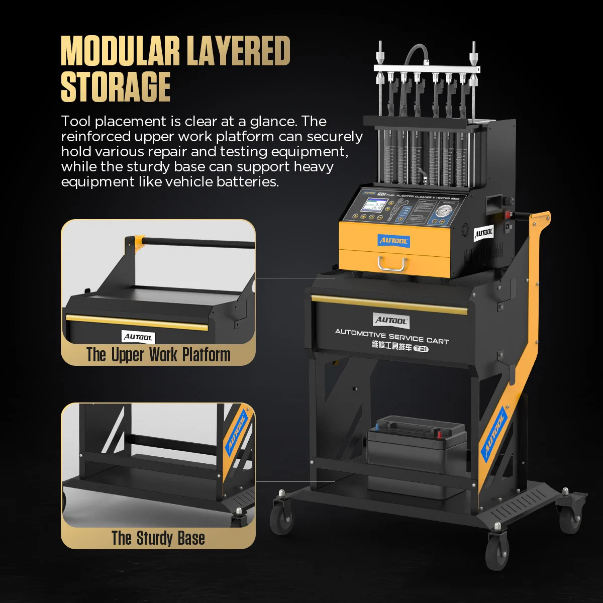 T21 Automotive Service Cart-For Fuel Injector Cleaner & Tester – image 4