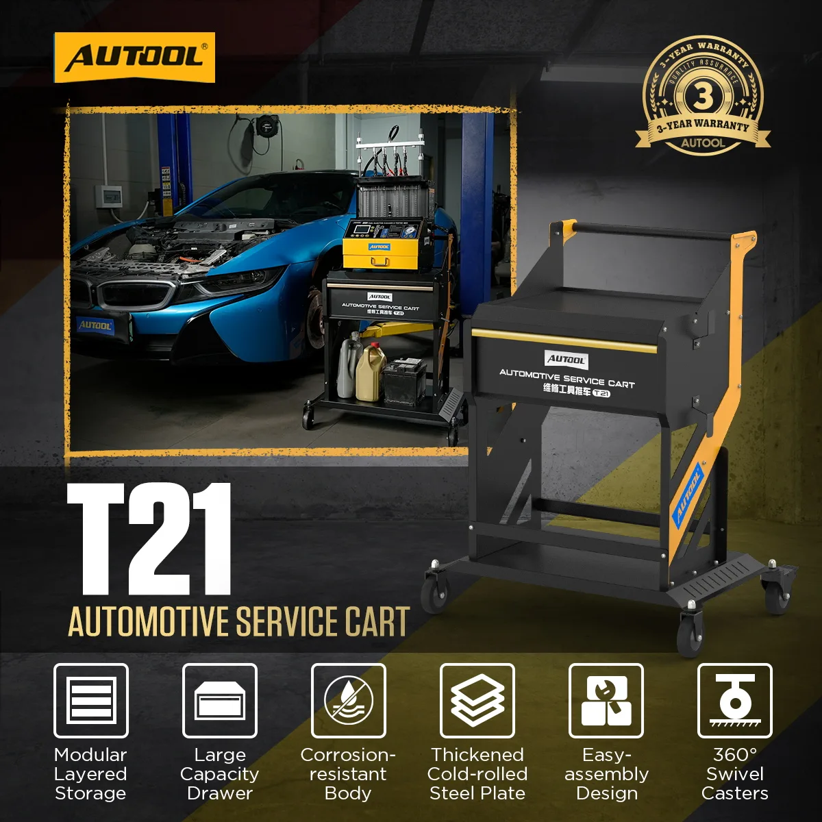 T21 Automotive Service Cart-For Fuel Injector Cleaner & Tester – image 2