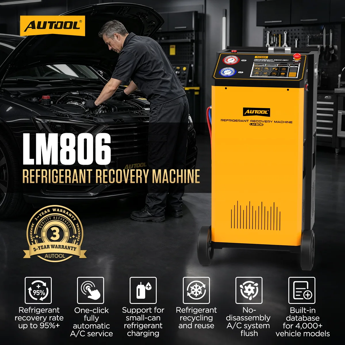 LM806 AC Refrigerant Recovery Machine – image 2
